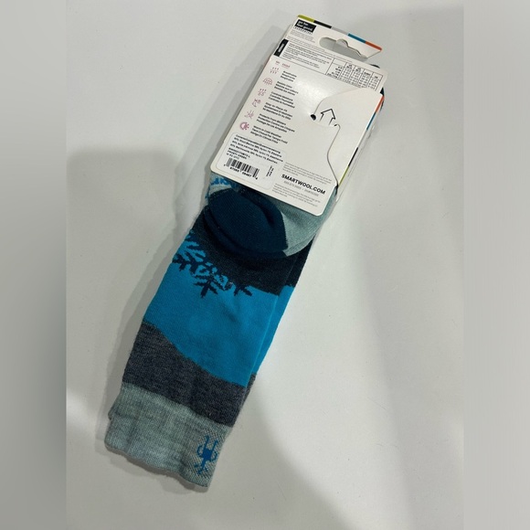Smartwool Women's L Ski Over the Calf Full Cushion Socks Snowpocalypse Blue NWT - Picture 5 of 7